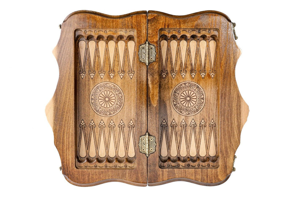 Wooden Carved Chess Set & Backgammon Board 30 cm | 11.8" - Unumperfectus