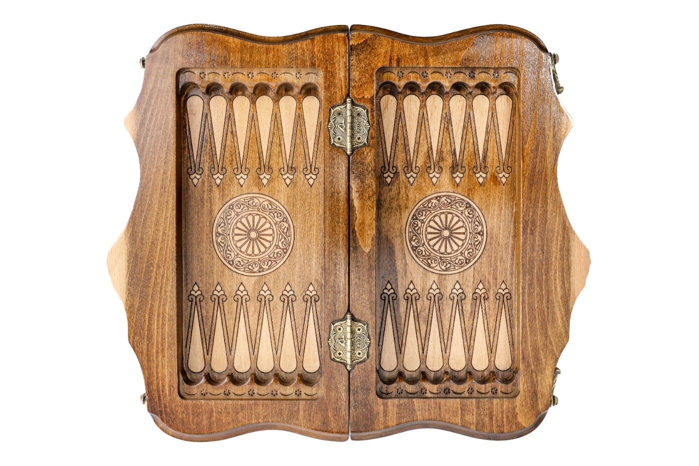 Wooden Carved Chess Set & Backgammon Board 30 cm | 11.8" - Unumperfectus