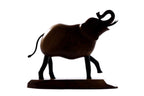 Hand-carved elephant sculpture, reverse side view