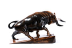 Hand-carved wooden bull sculpture, 23.6" / 60 cm, by Hrachya Ohanyan