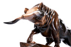 Bull wooden sculpture, 23.6" / 60 cm — full view