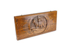 Premium handcrafted wooden backgammon board wolf inspired artwork