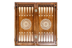Wolf backgammon board - side profile showing the craftsmanship