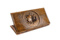 Closed Pomegranate backgammon board with intricate 3D hand-carved fruit motifs.