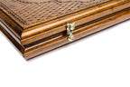 Pomegranate Design backgammon board - close-up of the carved design