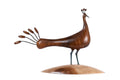 Hand-carved wooden peacock sculpture in apricot wood, 15.4" / 39 cm, by Hrachya Ohanyan