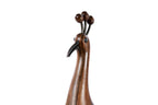 Peacock sculpture hand carved by Hrachya Ohanyan — angle view