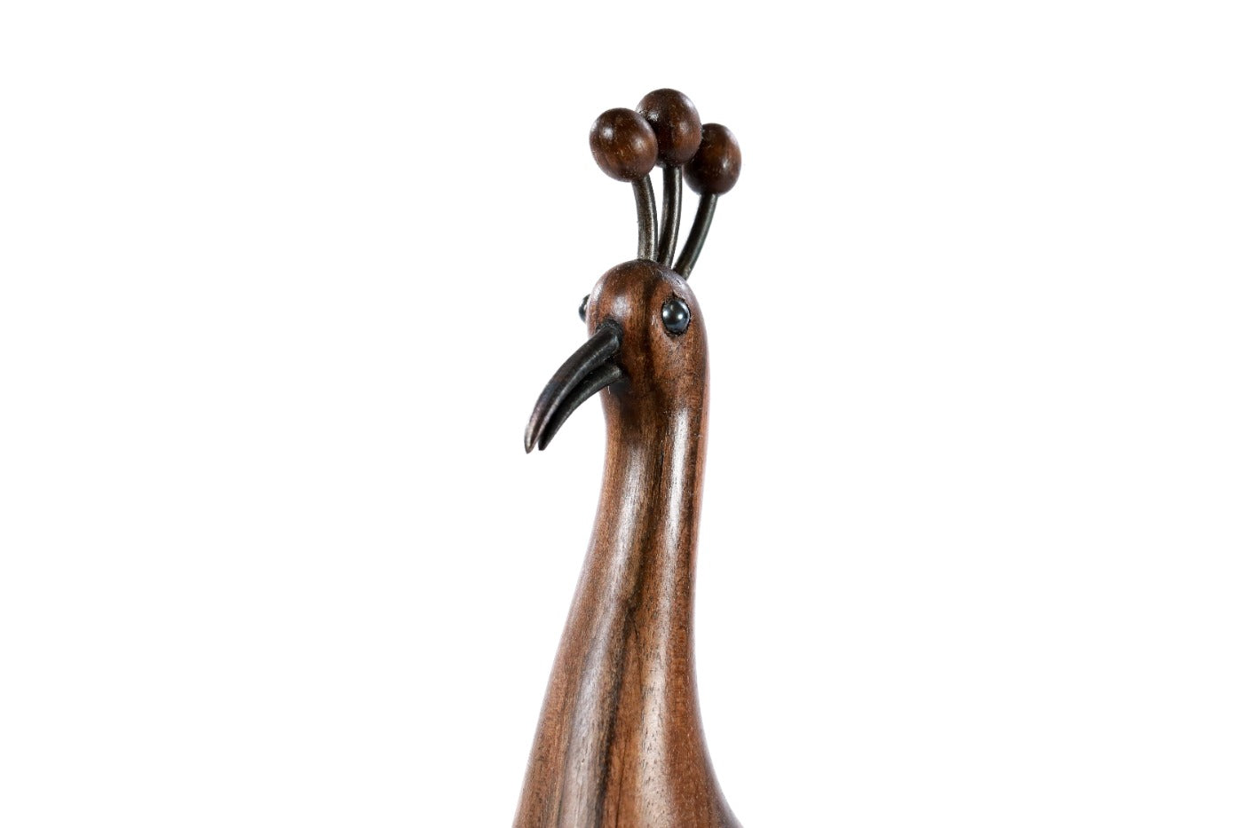 Peacock sculpture hand carved by Hrachya Ohanyan — angle view