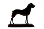 Hand-carved walnut dog sculpture, 9.4" / 24 cm — full view