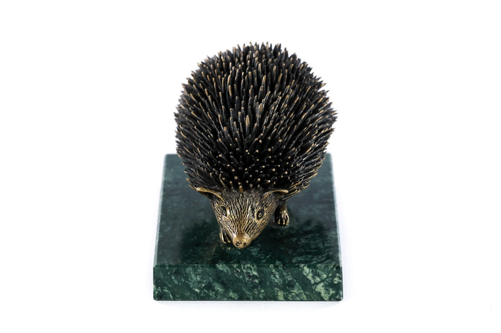 Bronze hedgehog sculpture by Hrachya Ohanyan — angle view
