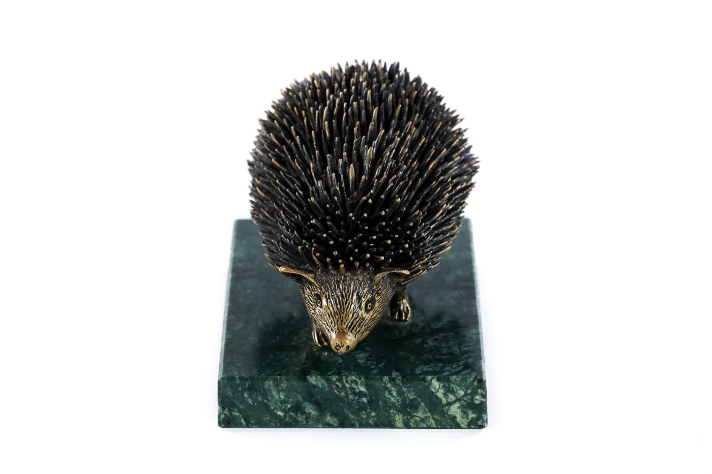 Bronze hedgehog sculpture by Hrachya Ohanyan — angle view