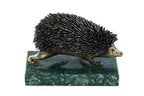Handmade bronze hedgehog sculpture, 4.7" / 12 cm — full view