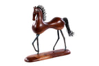 Handmade wooden horse sculpture — carving detail