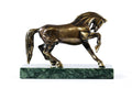 Handmade bronze horse sculpture with Indian marble, 5.5" / 14 cm, by Hrachya Ohanyan
