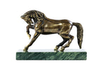 Handmade bronze horse figurine — close-up