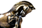 Bronze horse sculpture — side view