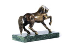 Bronze horse sculpture — back view