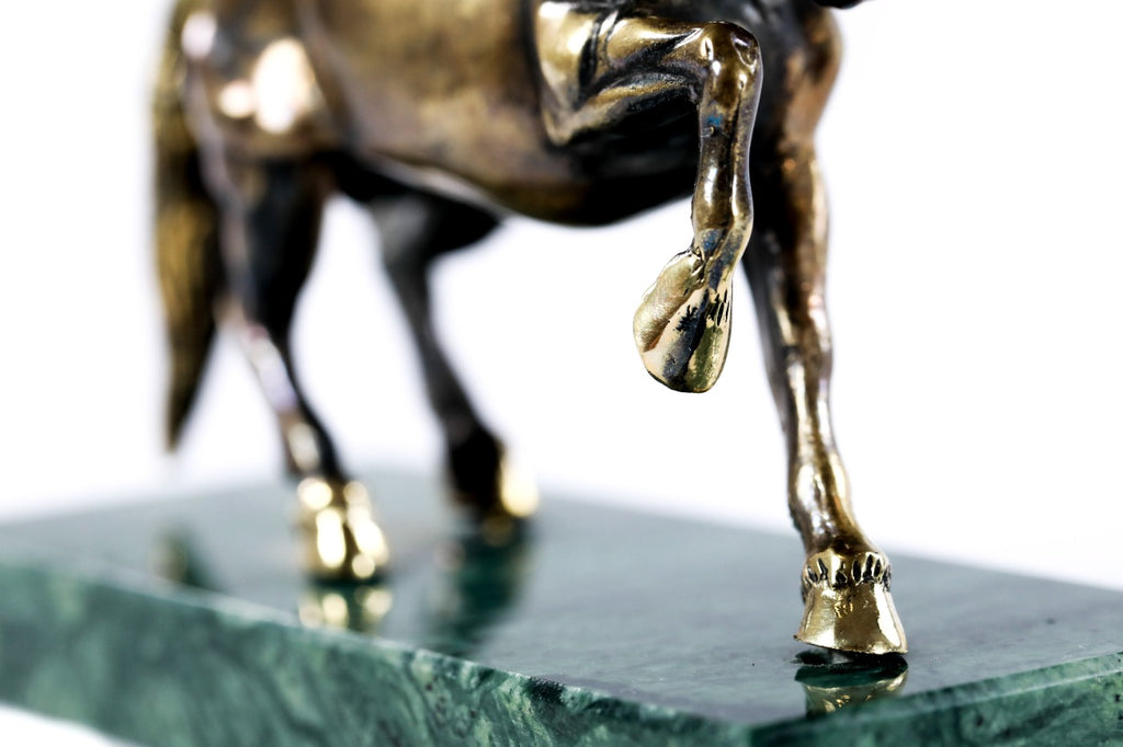 Handmade bronze horse sculpture, 5.5" / 14 cm — full view