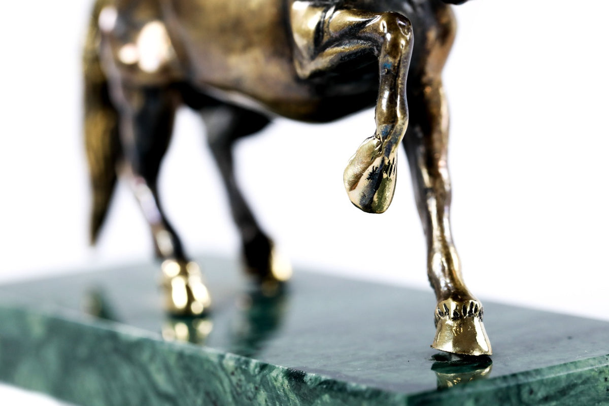 Handmade bronze horse sculpture, 5.5" / 14 cm — full view