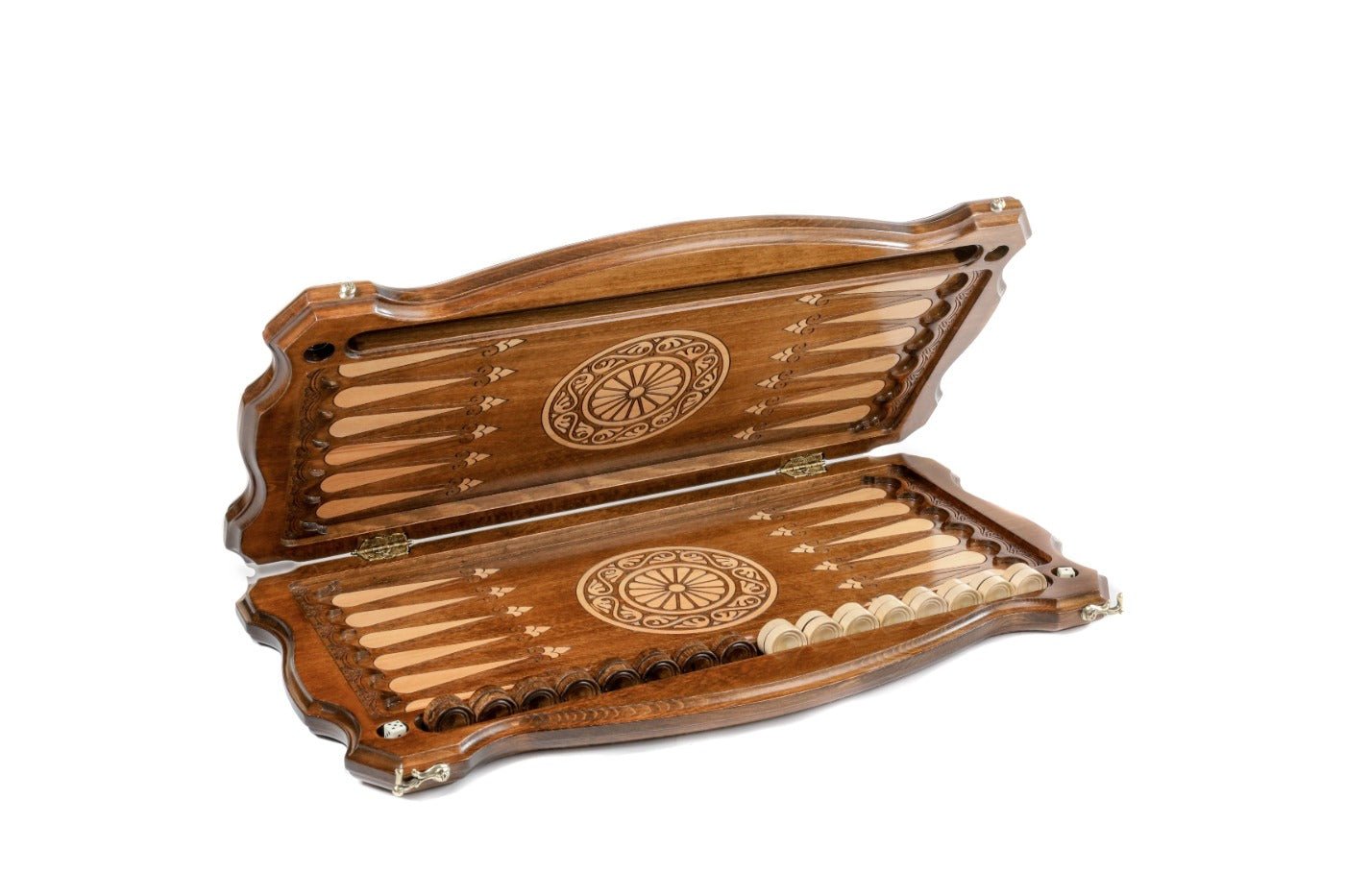 Backgammon Board - Kazakhstan Coat of Arms Wooden Design - Unumperfectus