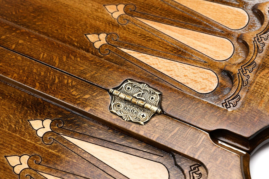 Backgammon Board - Kazakhstan Coat of Arms Wooden Design - Unumperfectus