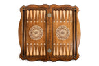 Kazakhstan Coat of Arms Design backgammon board - angled view