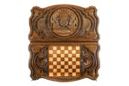 Kazakhstan Coat of Arms Design backgammon board - corner detail of the board