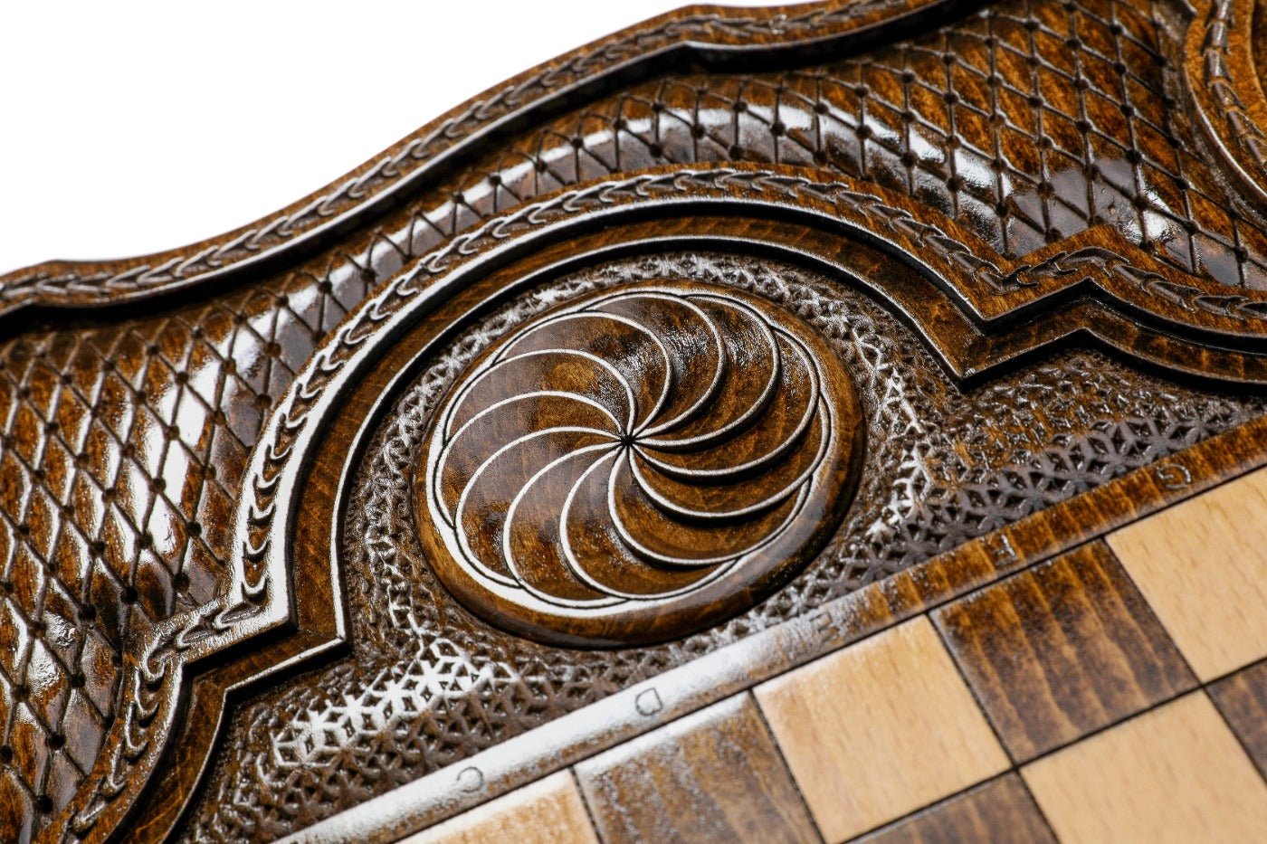 Backgammon Board - Kazakhstan Coat of Arms Wooden Design - Unumperfectus