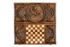 Scorpio Zodiac Sign backgammon board - corner detail of the board