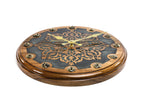 Uzbek ornament walnut wall clock, second view, by Hrachya Ohanyan