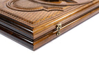 Garni Geghard backgammon board - side profile showing the craftsmanship