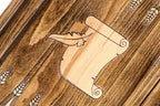 Armenian Alphabet backgammon board - close-up of the playing surface