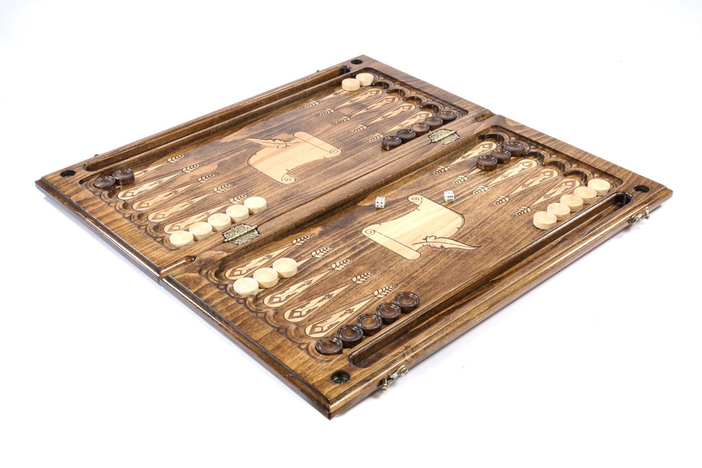 A close-up of the hand-carved Armenian characters, showcasing the precision and calligraphic detail of the solid wood.