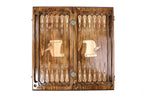 Armenian Alphabet backgammon board - carrying case and accessories