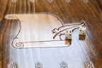 Armenian Alphabet backgammon board - hand-carved detail shot