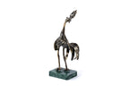 Handmade bronze rooster figurine — close-up
