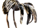 Handmade bronze rooster sculpture, 7.9" / 20 cm — full view