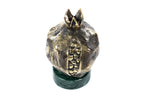 Bronze pomegranate sculpture with Indian marble — detail