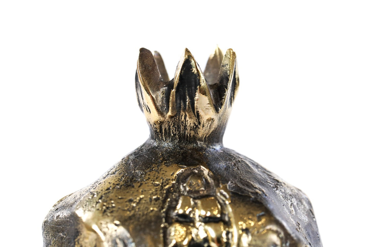Armenian bronze pomegranate sculpture — side view