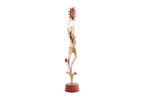Pregnant woman wooden sculpture, 26" / 66 cm — full view