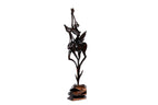 Girl with Antelope wooden sculpture, 28.7" / 73 cm — full view