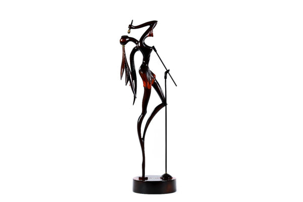 Hand-carved wooden singer sculpture, 18.1" / 46 cm, by Hrachya Ohanyan