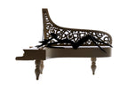Lady of the Piano wooden sculpture, 21.3" / 54 cm — full view