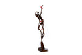 Hand-carved Armenian Girl with Pomegranates sculpture, 28.3" / 72 cm, by Hrachya Ohanyan