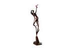 Hand-carved Armenian Girl with Pomegranates sculpture, 28.3" / 72 cm, by Hrachya Ohanyan