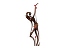 Girl with Pomegranates sculpture hand carved by Hrachya Ohanyan — angle view