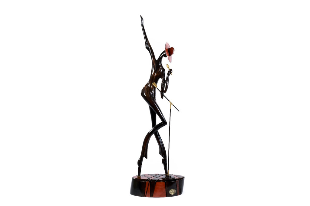 Hand-carved wooden Michael Jackson sculpture, 23.6" / 60 cm, by Hrachya Ohanyan
