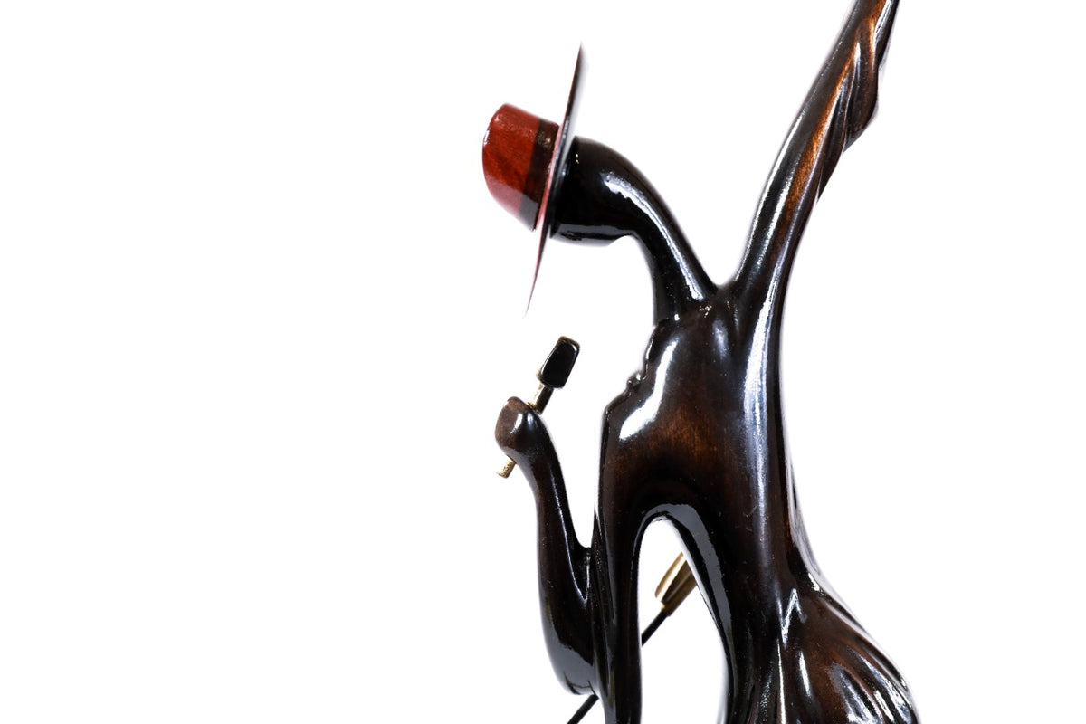 Hand-carved Michael Jackson figure sculpture — back view