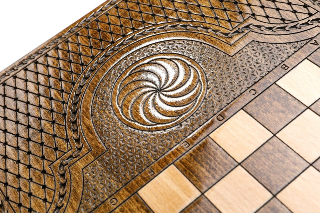 Backgammon Board - Assyrian Logo - Unumperfectus