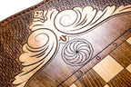 Hayastan Khor Virap backgammon board - detail of the wood grain and finish